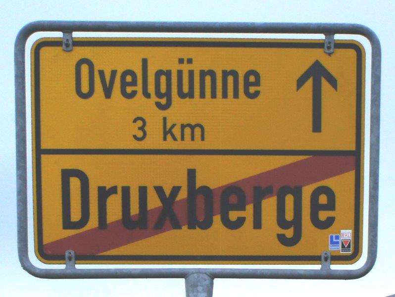 Ortsausgangsschild Druxberge